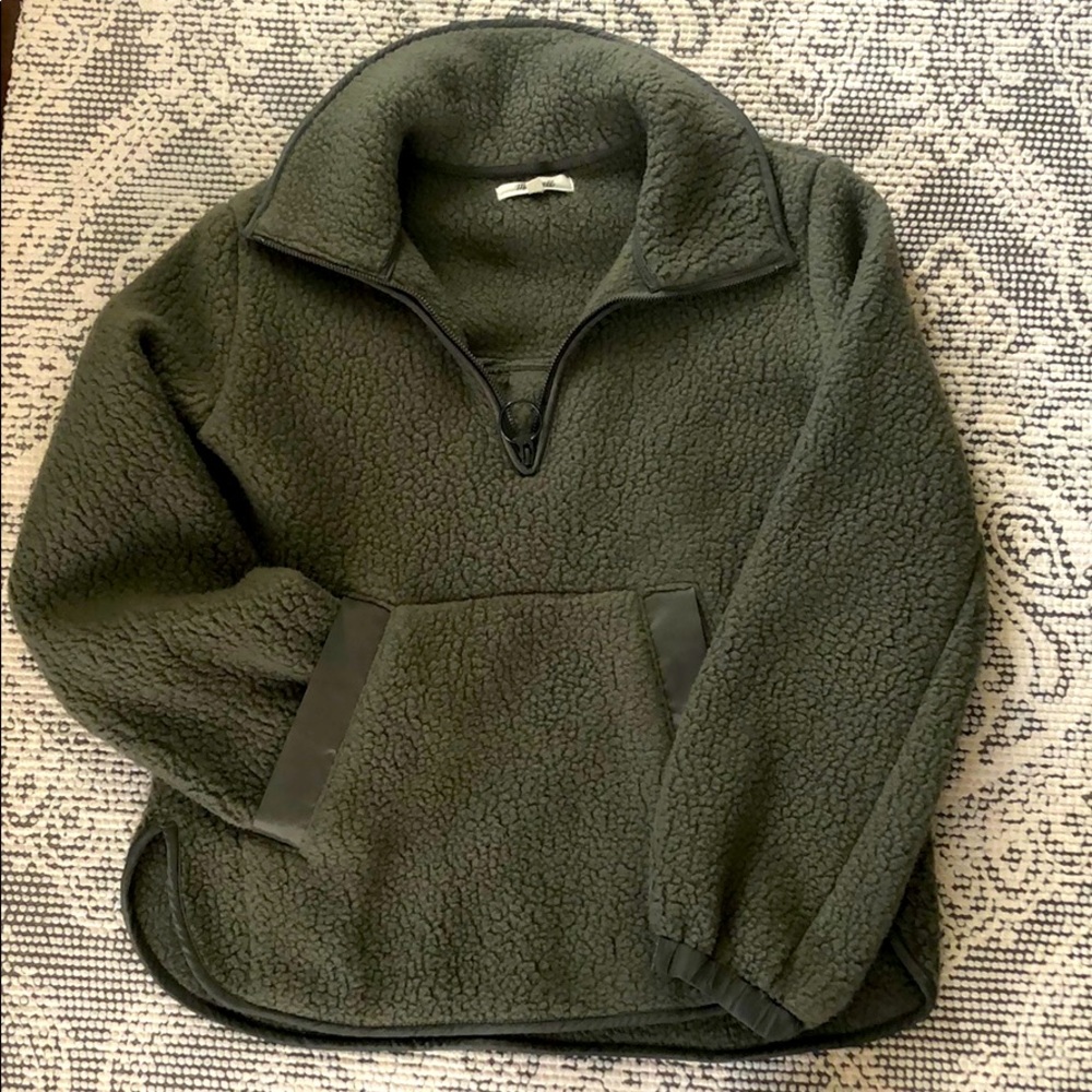 Madewell Polartec Olive Green Half Zip Fleece XS